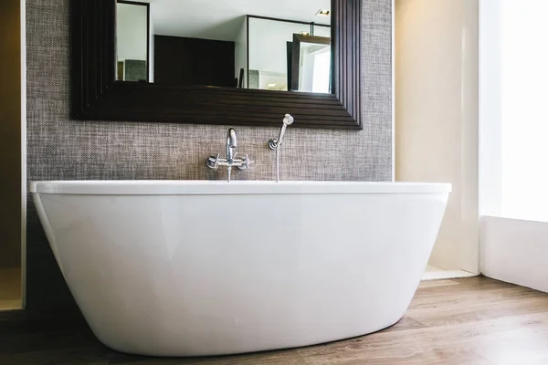 Bela Decoração Banheira Branca Luxo Interior Banheiro — Fotografia de Stock
