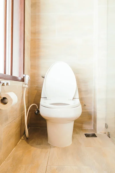 White Bowl Seat Decoration Bathroom Interior — Stock Photo, Image