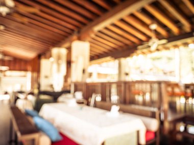 Soyut bulanıklık ve ufuk açık büfe restoran ve kafe Cafe iç arka planı için