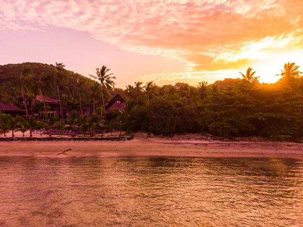 Letecký Pohled Krásné Tropické Pláže Moře Ostrově Slunce Pro Cestování — Stock fotografie