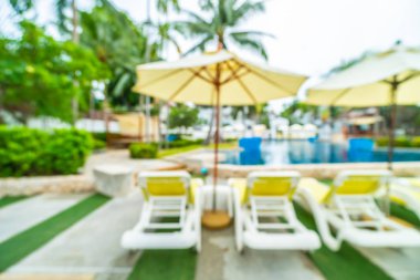 Seyahat ve tatil için güzel otel resort ve yüzme havuzu arka plan bulanıklık