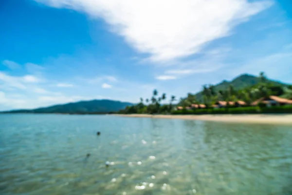 Tropisch Strand Zee Zand Met Coconut Palm Tree Blauwe Hemel — Stockfoto