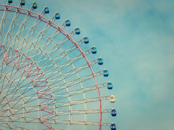 Pariserhjulet Parken Med Blå Himmel Bakgrund Vintage Filter — Stockfoto