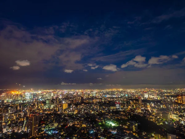 Piękne Miasto Architekturą Budynku Tokio Miasto Japonia Nocy — Zdjęcie stockowe