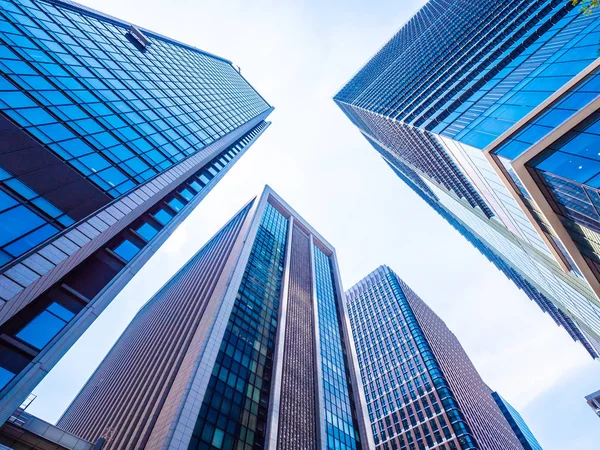 Beautiful Skyscraper Architecture Glass Window Exterior Building Business Area City — Stock Photo, Image