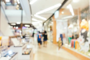 Arkaplan için mağaza içi soyut bulanıklık ve odaklanmış alışveriş merkezi