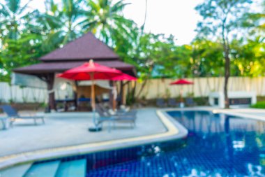 Soyut bulanıklık ve ufuk güzel açık yüzme havuzunda otel ve tatil seyahat ve tatil için