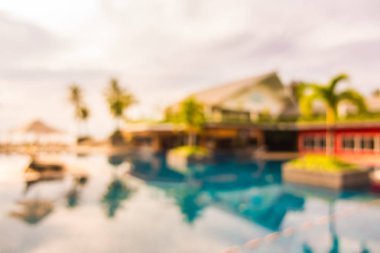 Soyut bulanıklık ve ufuk güzel açık yüzme havuzunda otel ve tatil seyahat ve tatil için
