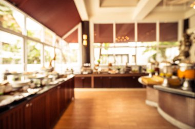 Arka plan için soyut bulanık restoran ve kafenin içi