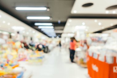 Arkaplan için mağaza içi soyut bulanıklık ve odaklanmış alışveriş merkezi