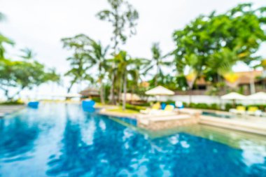 Seyahat ve tatil için güzel otel resort ve yüzme havuzu arka plan bulanıklık