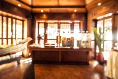 Arka plan için soyut bulanık restoran ve kafenin içi