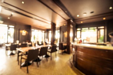 Arka plan için soyut bulanık restoran ve kafenin içi