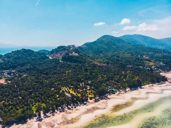 Vista Aérea Hermosa Playa Tropical Mar Con Árboles Isla Para — Foto de Stock