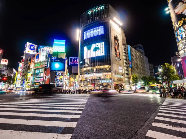 Shibuya Tokio Juli 2018 Voetgangers Mensen Crosswalk Rond Shibuya District — Stockfoto