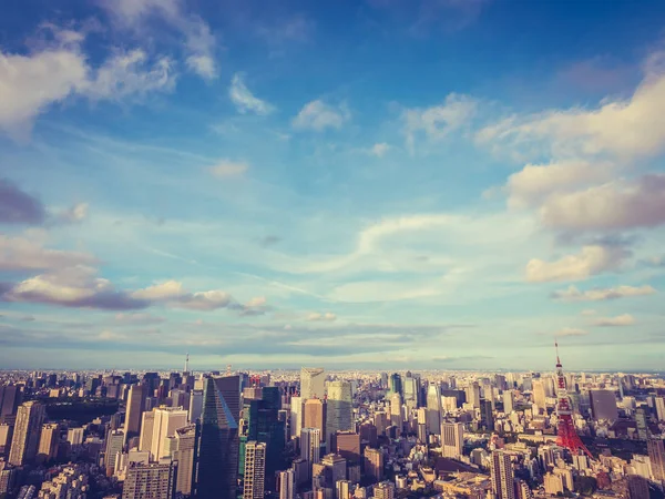 Hermosa Arquitectura Construcción Alrededor Ciudad Tokyo Con Torre Tokyo Japón — Foto de Stock