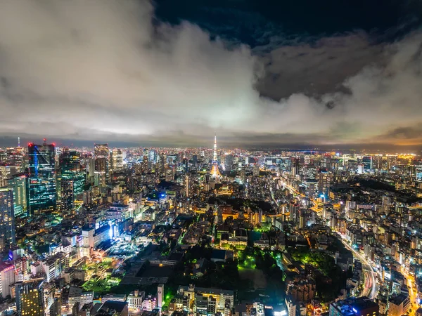 Piękne Miasto Architekturą Budynku Tokio Miasto Japonia Nocy — Zdjęcie stockowe