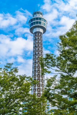 Güzel dış yokohama şehir Japonya'da deniz kule mimarisi bina