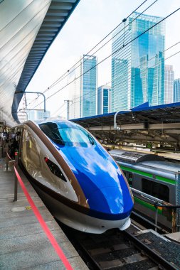 Tokyo Japonya - 5 Ağustos 2018: Japonya'da tren ve metro istasyonu uzaklıktadır popüler ulaşım