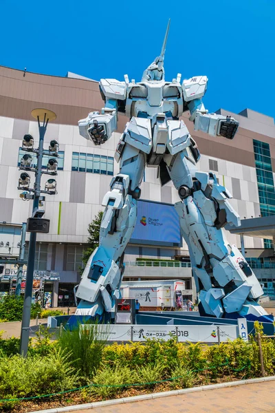 Tokyo Japan Ago 2018 Belo Giant Unicorn Gundam Modelo Estátua — Fotografia de Stock