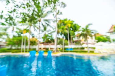 Seyahat ve tatil için güzel otel resort ve yüzme havuzu arka plan bulanıklık