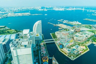 Güzel dış yapı ve Mimarlık Yokohama şehir manzarası Japonya