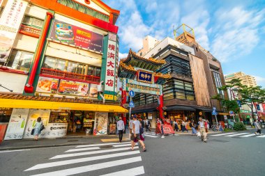 Yokohama Japonya 26 Temmuz 2018: China town bir popüler yerdir için zevk yokohama CITY Japonya Çin yemeği restoranda