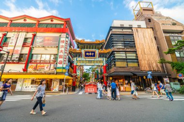 Yokohama Japonya 26 Temmuz 2018: China town bir popüler yerdir için zevk yokohama CITY Japonya Çin yemeği restoranda