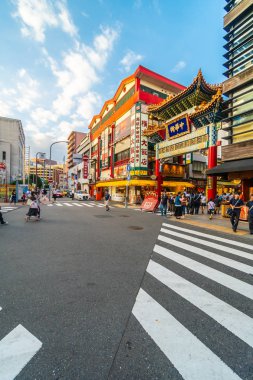 Yokohama Japonya 26 Temmuz 2018: China town bir popüler yerdir için zevk yokohama CITY Japonya Çin yemeği restoranda