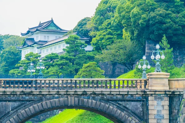 Beautiful Old Architecture Imperial Palace Castle Moat Bridge Tokyo City — Stock Photo, Image