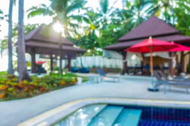 Soyut bulanıklık ve ufuk güzel açık yüzme havuzunda otel ve tatil seyahat ve tatil için