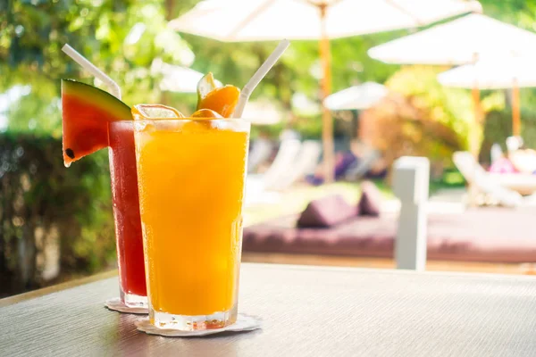 Waterlemon Sinaasappelsap Een Glas Drinken Tafel Gezond Eten Stijl — Stockfoto