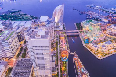 Güzel dış yapı ve Mimarlık Yokohama şehir manzarası Japonya