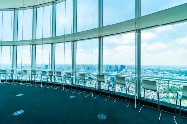 Tokyo şehri manzaralı Roppongi Gözlem Kulesi