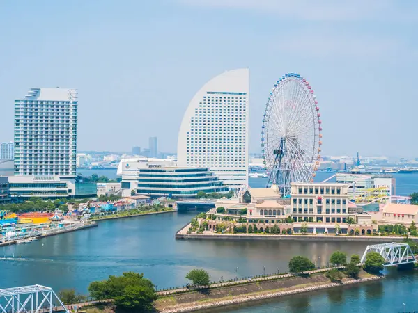 Vacker Byggnad Arkitekturen Yokohama Skyline City Japan — Stockfoto