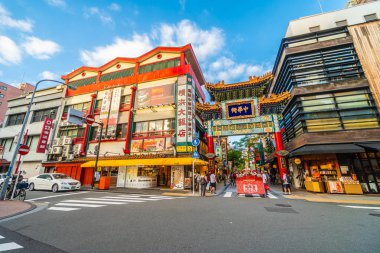 Yokohama Japonya 26 Temmuz 2018: China town bir popüler yerdir için zevk yokohama CITY Japonya Çin yemeği restoranda