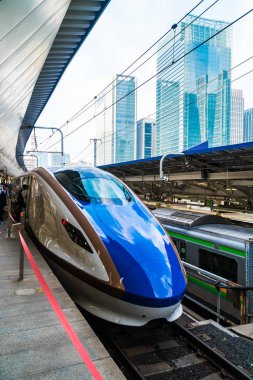 Tokyo Japonya - 5 Ağustos 2018: Japonya'da tren ve metro istasyonu uzaklıktadır popüler ulaşım