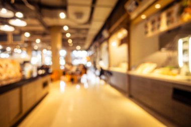 Soyut bulanıklık ve ufuk restoran ve kafe iç arka plan - Vintage filtre için