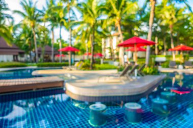 Soyut bulanıklık ve ufuk güzel açık yüzme havuzunda otel ve tatil seyahat ve tatil için