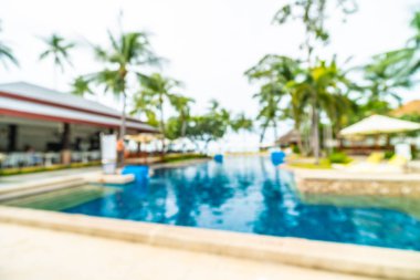 Seyahat ve tatil için güzel otel resort ve yüzme havuzu arka plan bulanıklık