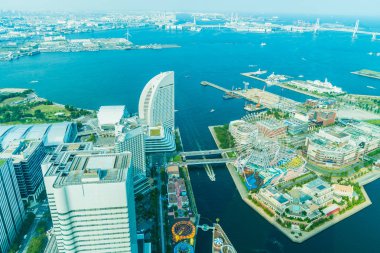 Güzel dış yapı ve Mimarlık Yokohama şehir manzarası Japonya