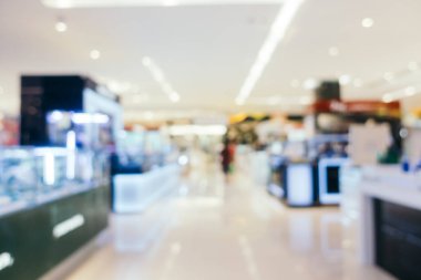 Arkaplan için mağaza içi soyut bulanıklık ve odaklanmış alışveriş merkezi