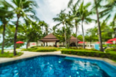 Soyut bulanıklık ve yüzme havuzu seyahat ve tatil için otel ve tatil arka planda defocused