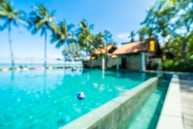 Seyahat ve tatil için güzel otel resort ve yüzme havuzu arka plan bulanıklık