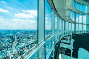 Tokyo şehri manzaralı Roppongi Gözlem Kulesi