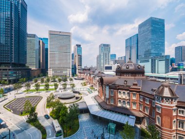 Mimari yapı ve tokyo İstasyonu tokyo şehir Japonya ile güzel cityscape