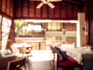 Soyut bulanıklık ve ufuk açık büfe restoran ve kafe Cafe iç arka planı için