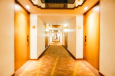 Özet olarak, arka plan için soyut bulanık ve odaksız otel ve lobi iç mekanı