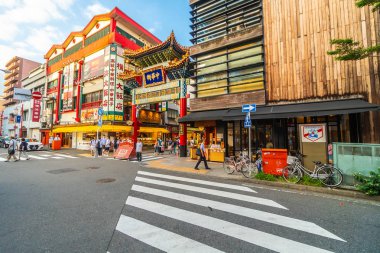 Yokohama Japonya 26 Temmuz 2018: China town bir popüler yerdir için zevk yokohama CITY Japonya Çin yemeği restoranda