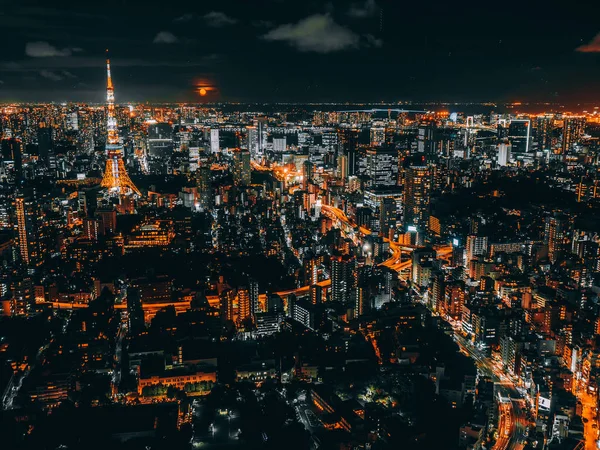 Krásné Město Architekturou Budovou Tokyo Město Japonsko Noci — Stock fotografie